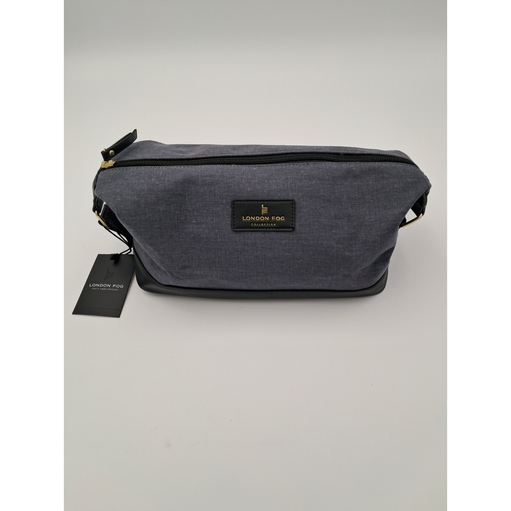 London Fog Canvas Cosmetic Toiletry Shaving Case Bag 100 Anniv Edition Denim NWT